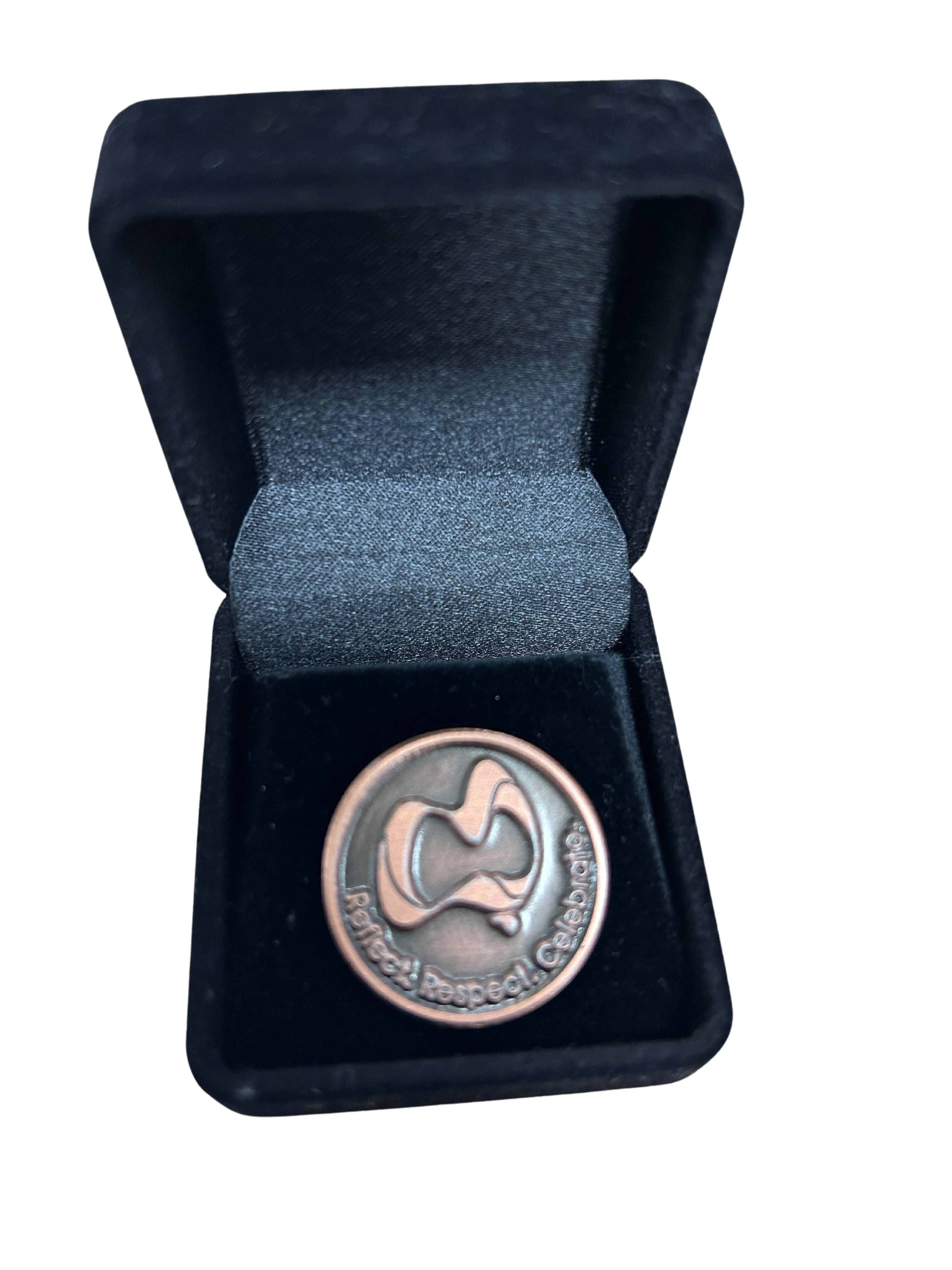 Lapel Badge - Reflect, Respect, Celebrate - Bronze