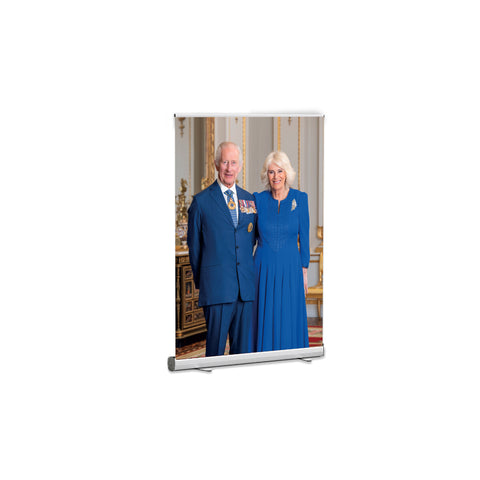 Their Majesties King Charles III & Queen Camilla Portrait A4 Banner (210mm x 297mm) : Ideal for smaller settings