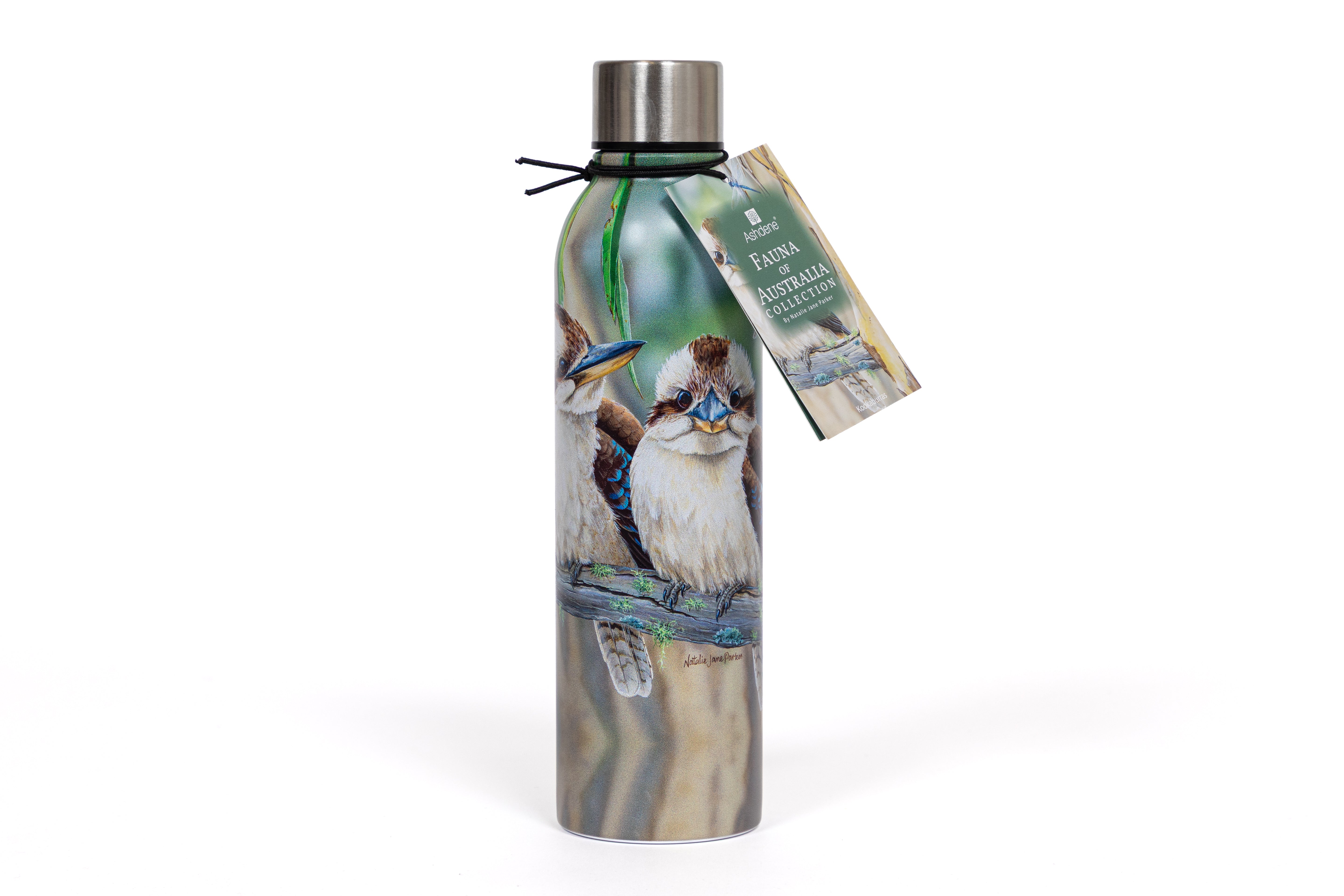 Drink bottle - Fauna of Aus Kookaburras / Koala from Natalie Jane Parker