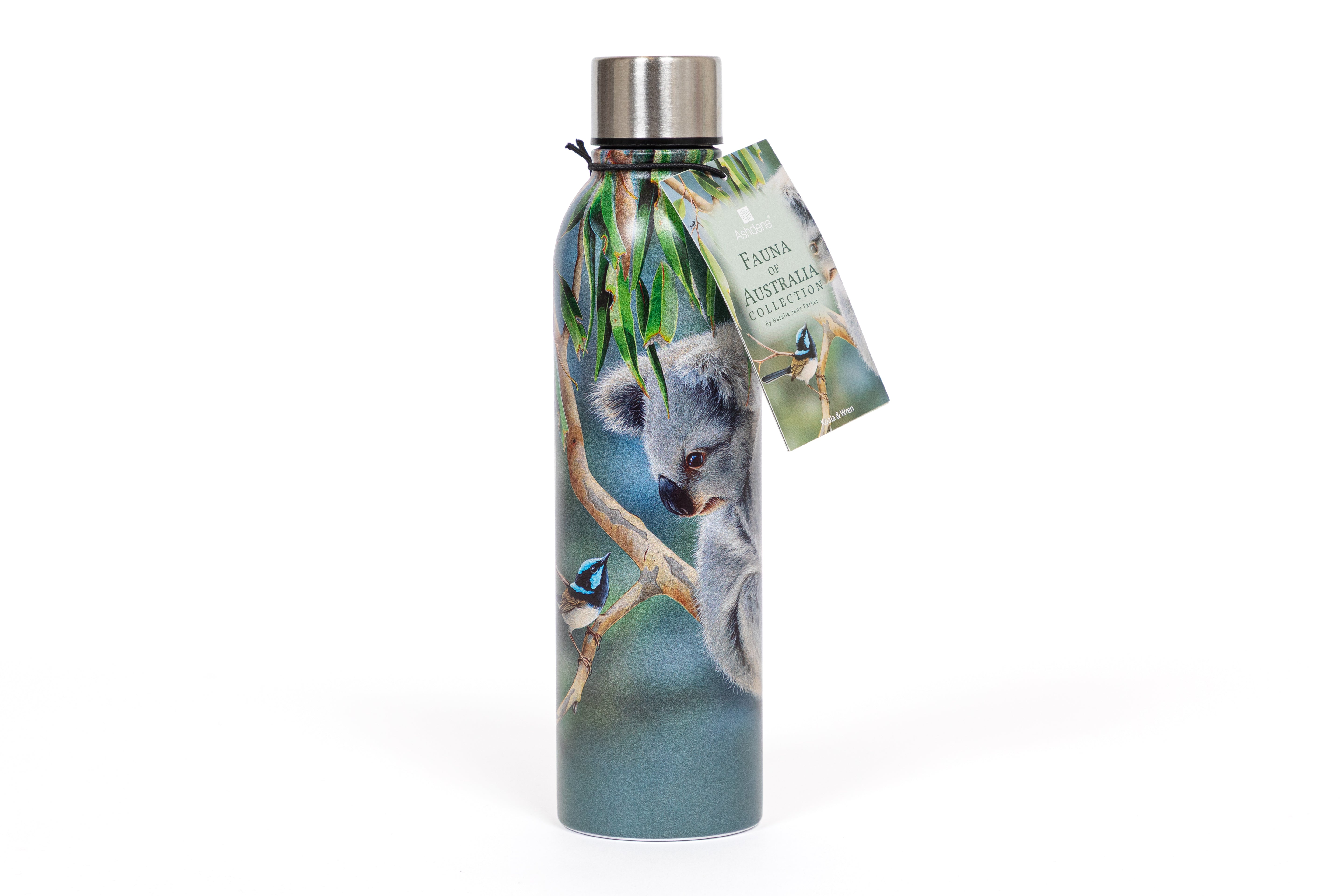 Drink bottle - Fauna of Aus Kookaburras / Koala from Natalie Jane Parker