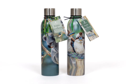 Drink bottle - Fauna of Aus Kookaburras / Koala from Natalie Jane Parker