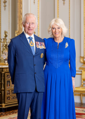 Their Majesties King Charles III & Queen Camilla Portrait Pull Up Banner; Stand alone (850mm x 2000mm)