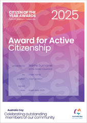 Digital Australia Day 2025 Citizen of the Year Award Certificates