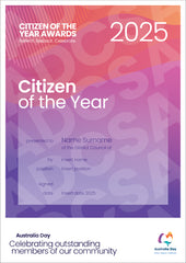 Digital Australia Day 2025 Citizen of the Year Award Certificates